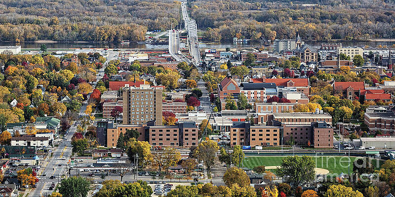 Winona Minnesota With University and Bridge by Kari Yearous Winona Minnesota With University and Bridge by Kari Yearous