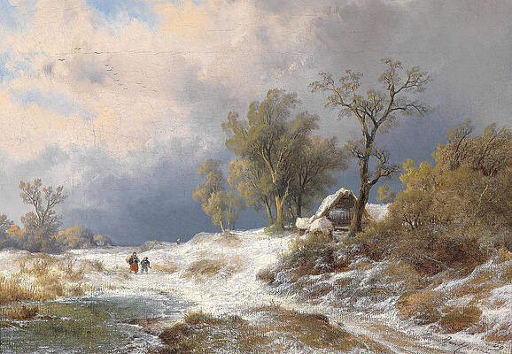Winter landscape 2 Print by Remigius Adrianus Haanen