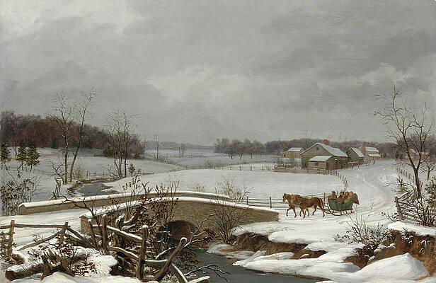 Winter Scene in Pennsylvania Print by Thomas Birch