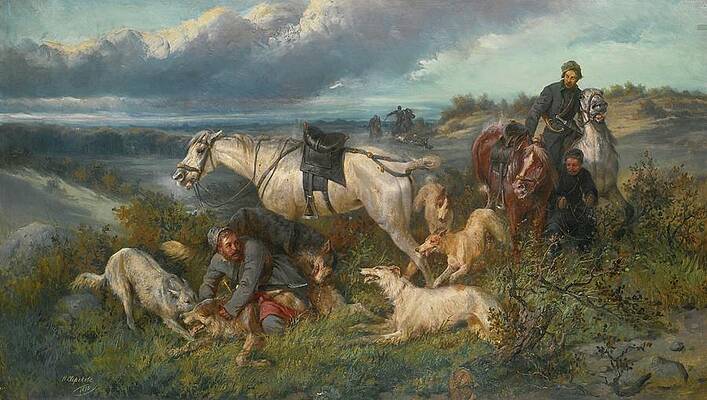 Wolf Hunt Paintings Fine Art America