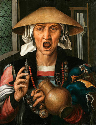 Woman Enraged Print by Pieter Huys