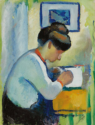 Girl Writing Letter Paintings Fine Art America
