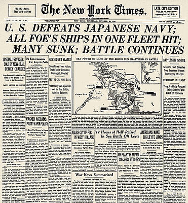 Wall Art - Photograph - World War II: Leyte Gulf by Granger