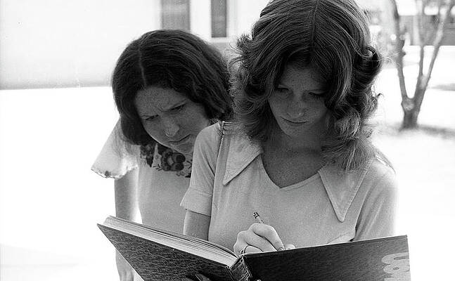 Wall Art - Photograph - Yearbook Signing, 1972, Part 1 by Jeremy Butler