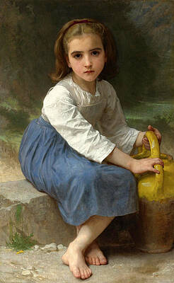 Young Girl with a Water Jug Print by William-Adolphe Bouguereau