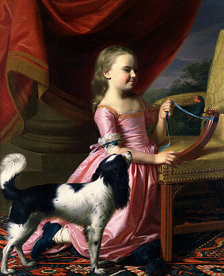 Girl With Dog Paintings Fine Art America