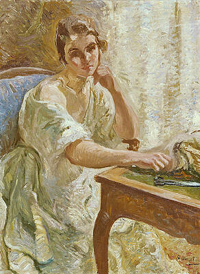 Young Woman at the Table Print by Otto Vautier