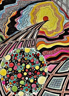 Wall Art - Drawing - YURY BASHKIN sureal time by Yury Bashkin