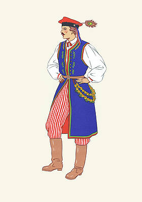 Wall Art - Painting - A Cracow Costume #1 by E. Lepage-Medvey