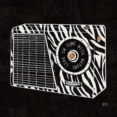 Wall Art - Drawing - Analog Jungle Radio #1 by Michael Mullan