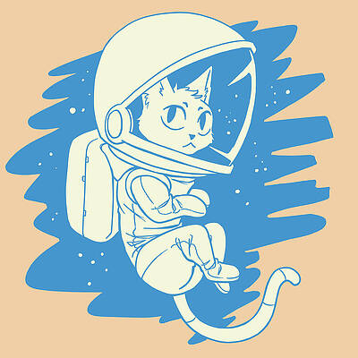 Space Cat Drawings - Fine Art America