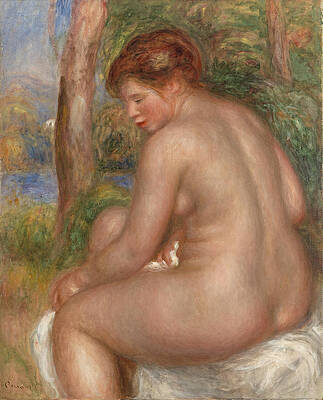 Bather in Three-Quarter View Print by Pierre-Auguste Renoir