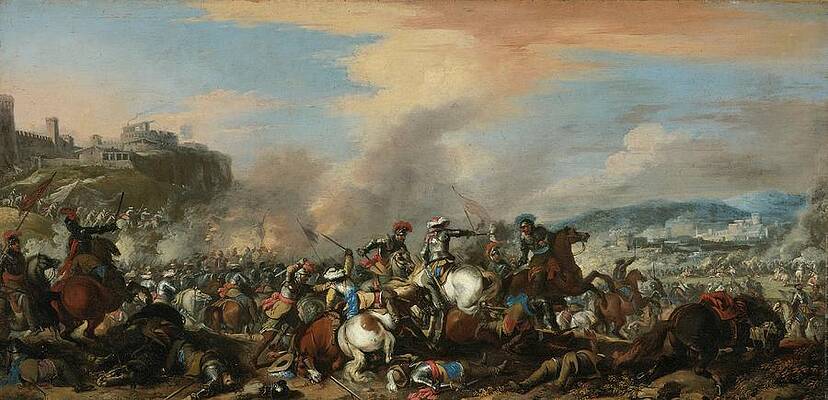Wall Art - Painting - Battle Scene by Jacques Courtois