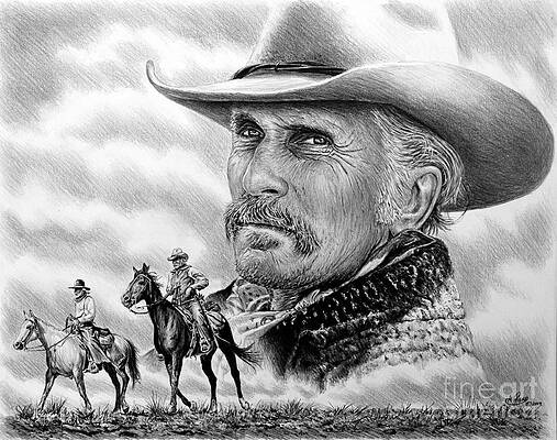 Wall Art - Drawing - Captain Augustus McCrae by Andrew Read