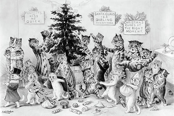 Louis Wain Print - Carol Singing Cats - Louis Wain Cat Poster
