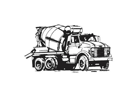 Cement truck hand drawn sketch design Royalty Free Vector