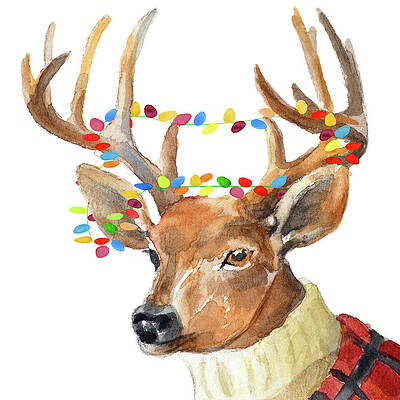 Christmas Reindeer Paintings Fine Art America