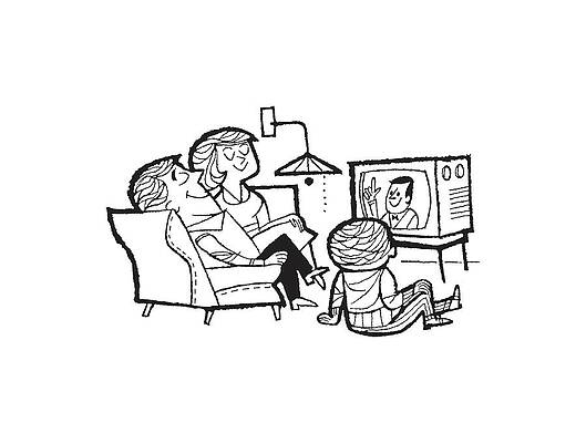 220 Happy Family Watching Tv Illustrations RoyaltyFree Vector Graphics   Clip Art  iStock  Happy family at home Happy family living room Excited family  watching tv