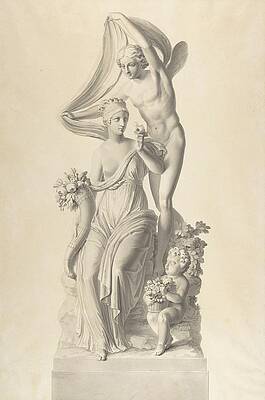 Wall Art - Drawing - Flora And Zephyr by Josef Klieber