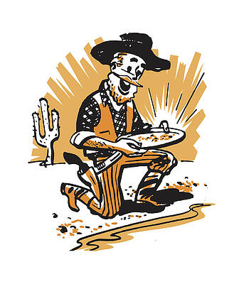 Wall Art - Drawing - Gold Prospector by CSA Images