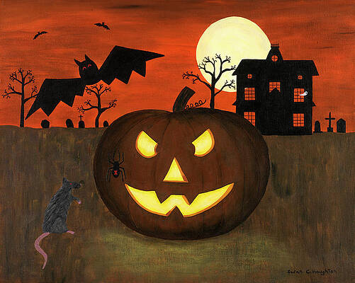 Wall Art - Painting - Halloween by Susan C Houghton