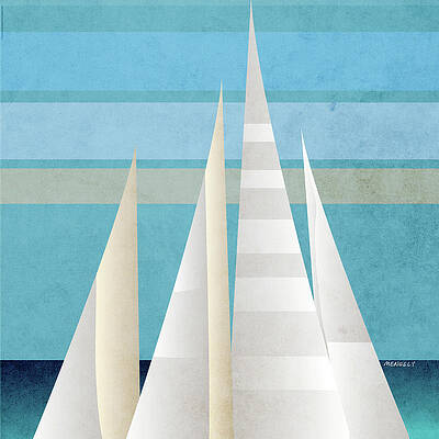 Wall Art - Painting - Main Sail Harbor I #1 by Dan Meneely