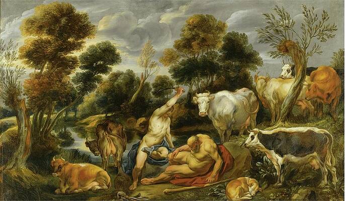 Wall Art - Painting - Mercury, Argus And Io by Jacob Jordaens