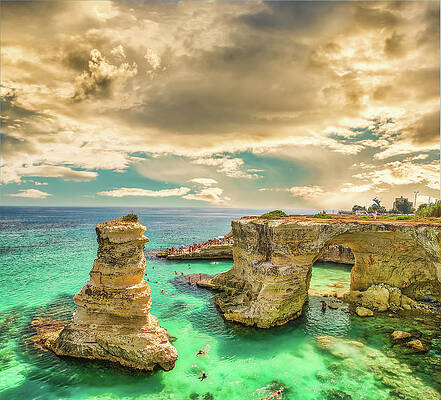 Wall Art - Photograph - Panoramic view of stacks of Salento in Italy #1 by Vivida Photo PC