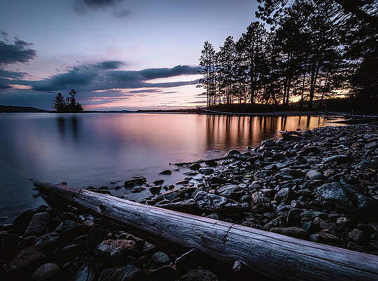 Wall Art - Photograph - Purple And Blue Twilight Over Lily Bay, Moosehead Lake, Maine #1 by Cavan Images