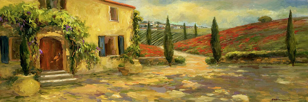 Toscany Painting Country Original Art Farm House Wall Art Italy Lucca Art Cauntryside Cypress Trees Impasto oil painting Small 810