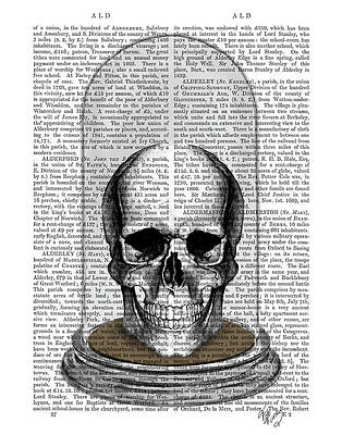 Wall Art - Painting - Skull In Bell Jar by Fab Funky