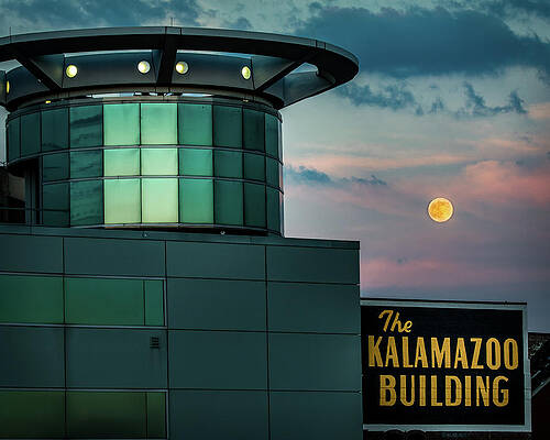Wall Art - Photograph - Strawberry Moonrise over Kalamazoo #1 by William Christiansen
