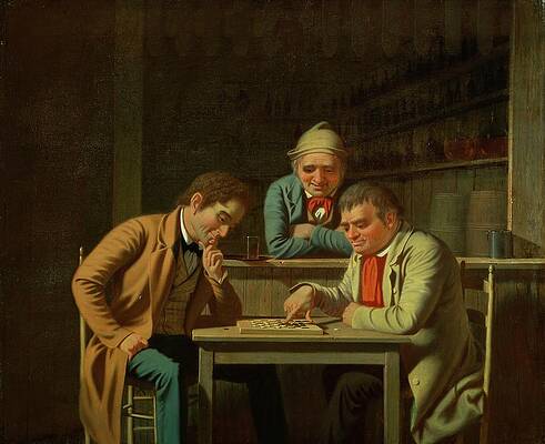 Wall Art - Painting - The Checker Players by George Caleb Bingham