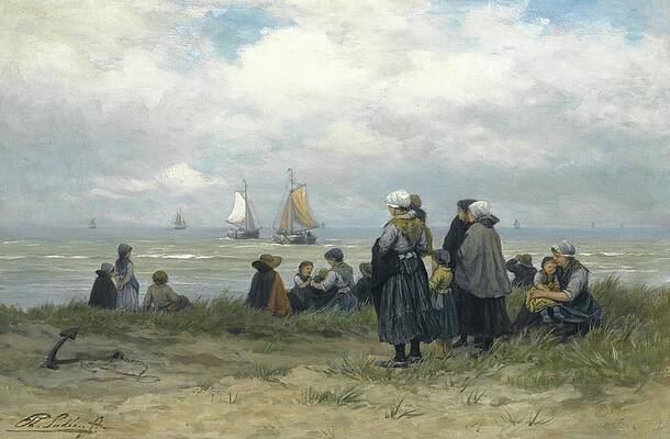 Wall Art - Painting - The Departure Of The Fishing Fleet by Philip Lodewijk Jacob Frederik Sade