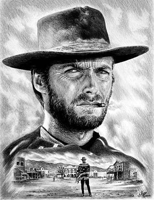 Wall Art - Drawing - The Man with No Name #1 by Andrew Read