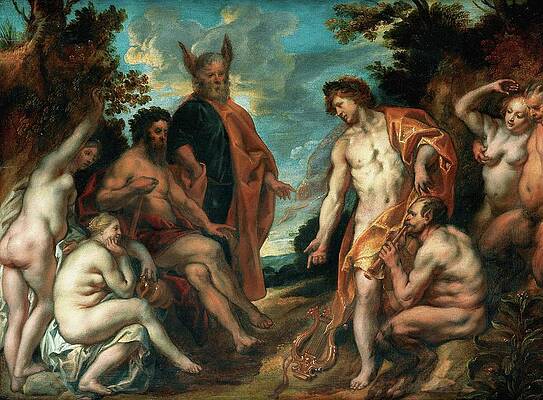 Wall Art - Painting - The Musical Contest Between Apollo And Pan by Jacob Jordaens