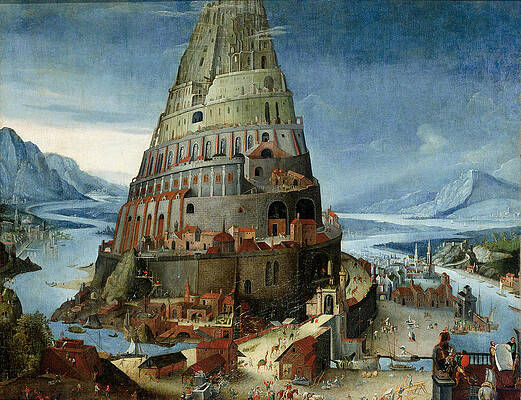 The Tower Of Babel Print by Circle of Tobias Verhaecht