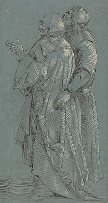 Wall Art - Drawing - The Virgin And Saint John by After Hans Baldung Grien