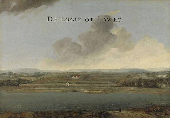 Wall Art - Painting - Two Views of Dutch East India Company Trading Posts Lawec in Cambodia and Banda in the Southern ... #1 by anonymous -rejected attribution- Johannes Vinckboons -attributed to-