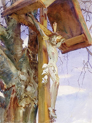 Wall Art - Painting - Tyrolese Crucifix. #1 by John Singer Sargent