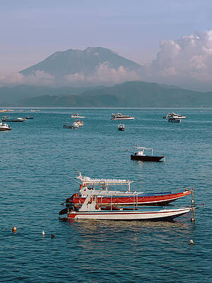 Wall Art - Photograph - View At Agung Volcano From Lembongan Island #1 by Cavan Images / Konstantin Trubavin