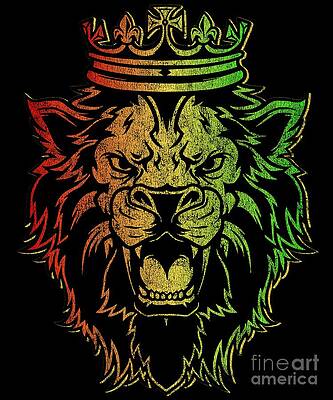 Wall Art - Digital Art - Vintage Lion of Judah Rastafarian #1 by Flippin Sweet Gear