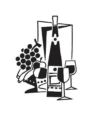 Wall Art - Drawing - Wine, Fruit and Glasses by CSA Images