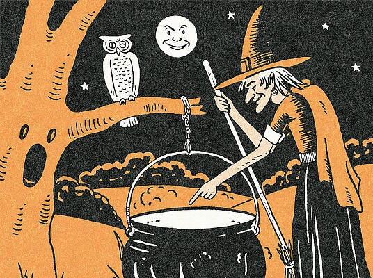 Wall Art - Drawing - Halloween scene #12 by CSA Images
