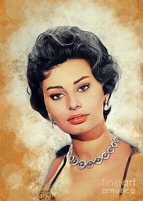 Vintage Art Poster Silver Screen Actress Sophia Loren 2 Print A4 A3 A2 A1 