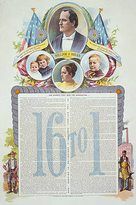 Wall Art - Painting - 16 to 1. ... the speech that won the nomination ... at the National Democtratic Convention at Chicago, 1896 by The Henderson Lith. Co.