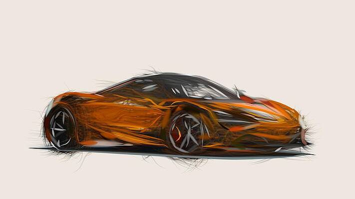 McLaren 720S Drawing Digital Art by CarsToon Concept  Pixels