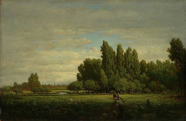 Wall Art - Painting - A Meadow Bordered By Trees by Theodore Rousseau