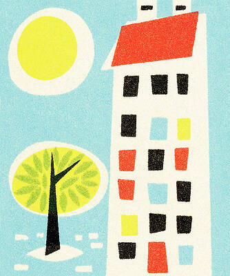 Wall Art - Drawing - Apartment building #2 by CSA Images