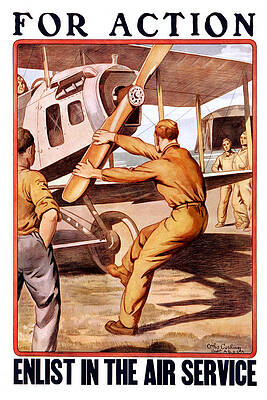 Wall Art - Painting - For Action, Enlist in the Air Service #2 by Otho Cushing